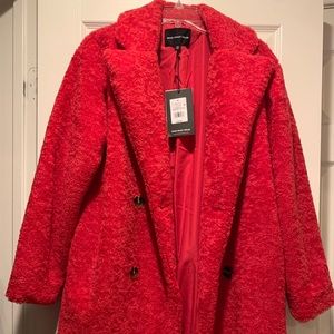 NWT - Faux Fur Hot Pink Coat